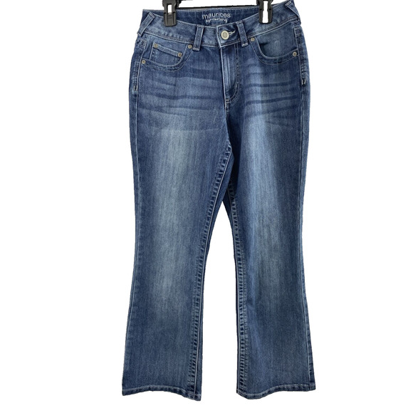 Maurice Jeans Womens Size 4 High Rise Curvy Medium Wash Denim Boot - Picture 1 of 11